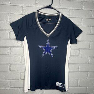 Women's Bling Navy/White Dallas Cowboys Team Rhinestone Shirt